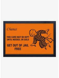 Buy 🔔 Monopoly Chance Jail Free Framed Wood Wall Art 🎉