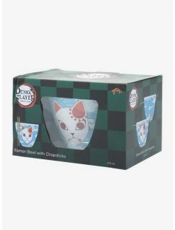 Discount ❤️ Demon Slayer: Kimetsu No Yaiba Tanjiro Fox Mask Ramen Bowl With Chopsticks 💯 -Furniture Outlet Store 15909133 av3