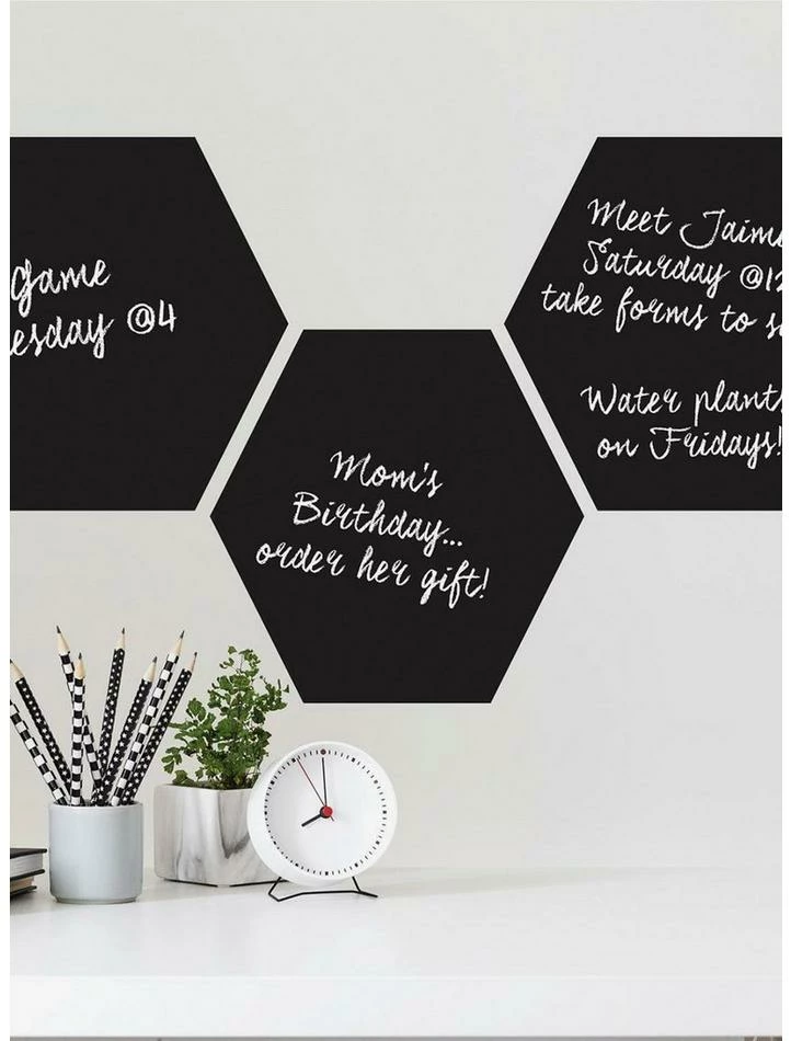 Outlet 😍 Chalk Hexagon Peel And Stick Wall Decals 🥰 1 Outlet 😍 Chalk Hexagon Peel And Stick Wall Decals 🥰