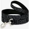 Buy 🥰 Bandana Skull Print 🐕 Dog Leash Black Silver ❤️