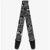 Best Sale ⭐ Bandana Skull Print Guitar Strap Black White 🌟