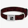 Budget 🎉 Bandana Skull Print Seatbelt 🐶 Dog Collar Black Red 😍