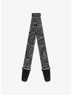 Best reviews of ⭐ Bandana Skull Print Guitar Strap Silver Black 🥰