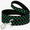 Outlet 😀 Checker Print 🐶 Dog Leash Gray Green 🛒