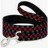 Coupon 🥰 Checker Print 🐕 Dog Leash Gray Red 😍
