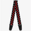 New 🛒 Checker Print Guitar Strap Gray Red 🛒