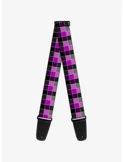 Cheap ⭐ Checker Print Guitar Strap Mosaic Purple 🛒