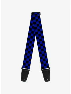 Brand new 🤩 Checker Print Guitar Strap Neon Blue 🛒