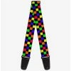 Flash Sale 😍 Checker Print Guitar Strap Neon Multi ✨
