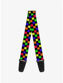 Flash Sale 😍 Checker Print Guitar Strap Neon Multi ✨