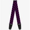 Best Sale ✨ Checker Print Guitar Strap Purple 🥰