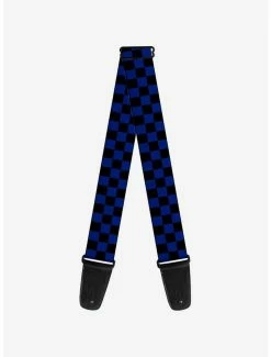Best Sale 🤩 Checker Print Guitar Strap Royal 👏