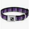 New ✔️ Checker Print Seatbelt 🐕 Dog Collar Mosaic Purple ✨