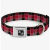 Flash Sale 🌟 Checker Print Seatbelt 🦮 Dog Collar Mosaic Red 🌟