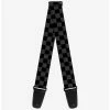 Top 10 🔥 Distressed Checker Print Guitar Strap Grey 🧨