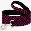 Wholesale 🌟 Distressed Checker Print 🐶 Dog Leash Neon Pink 🧨
