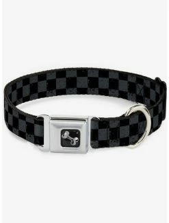 Brand new 💯 Distressed Checker Print Seatbelt 🦮 Dog Collar Grey 🌟