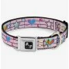 Brand new 🎉 Music Notes Seatbelt 🐕 Dog Collar Pink 👍
