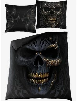 Promo 🌟 Black Gold Double Duvet Reversible Bedding Set 🎉