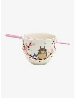 Flash Sale 🎁 Studio Ghibli My Neighbor Totoro Sakura Ramen Bowl With Chopsticks ❤️