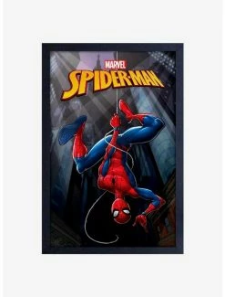 Hot Sale ✨ Marvel Spiderman Upside Down Framed Wood Wall Art ⌛