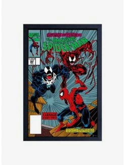 Promo 🥰 Marvel Spiderman Venom Carnage Comic Framed Wood Wall Art 👍