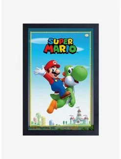 Brand new 🤩 Nintendo Mario Yoshi Framed Wood Wall Art 👍