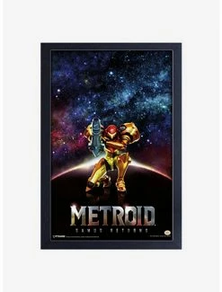 Cheapest 🧨 Nintendo Metroid Samus Returns Framed Wood Wall Art ⭐
