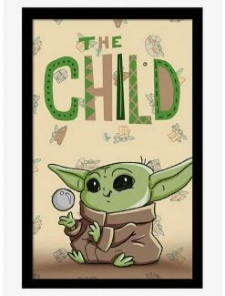 Top 10 🥰 Star Wars The Mandalorian Child Illustration Framed Wood Wall Art 🧨