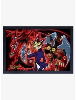 Discount 😀 Yu-Gi-Oh Yami With Monsters Framed Wood Wall Art 🛒