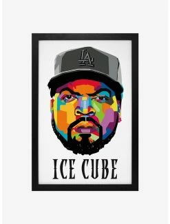 Best Sale 🥰 Ice Cube Vector Face Framed Wood Wall Art 🔥