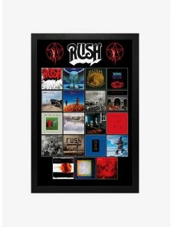 Cheap 💯 Rush Album Covers Framed Wood Wall Art ⌛