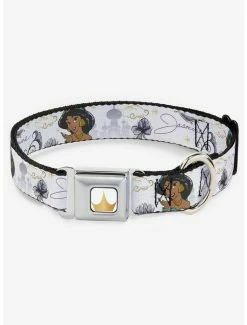 Flash Sale 🧨 Disney Aladdin Jasmine Palace Flowers Seatbelt 🐶 Dog Collar ⭐