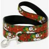 Deals 👏 Frosty The Snowman Poinsetta Plaid 🐶 Dog Leash 😀