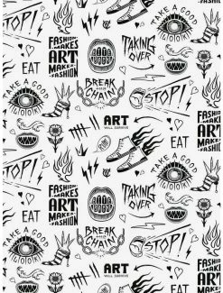 New 🎁 Disney Cruella Graffiti Peel & Stick Wallpaper 😉