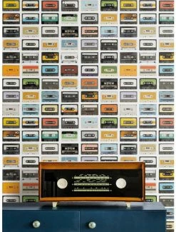 Best Sale 😀 Retro Cassette Peel & Stick Wallpaper 😀