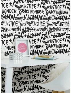 Best deal 🎁 DC Comics Wonder 👩 Woman Script Peel & Stick Wallpaper ❤️