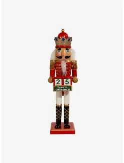 Best Pirce 🔔 Red King Nutcracker With Calendar 👏