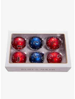 Deals 🎁 Bandana Style Glass Ball Ornaments 6 Pc Set 🤩