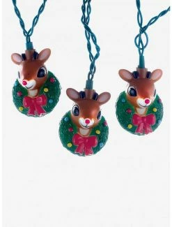 Discount ⭐ Rudolph Head With Wreath Light Set ⭐