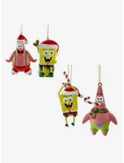 Cheap 🌟 Spongebob Squarepants And Patrick Blow Mold Ornaments 4 Pc Set ❤️