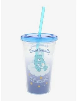 Promo 😀 Care Bears Emotionally Exhausted Acrylic Travel Cup 💯