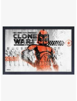 Hot Sale 🌟 Star Wars The Clone Wars Grunge Framed Wood Wall Art 😉