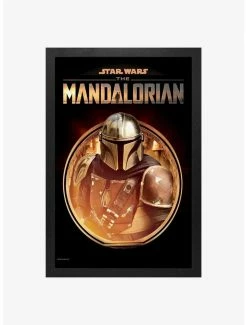 Cheap 👍 Star Wars The Mandalorian Circle Framed Wood Wall Art 🧨