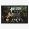 Hot Sale 🌟 Star Wars The Mandalorian Keep Looking Cute Framed Wood Wall Art 🎉