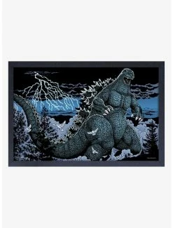 Cheapest 🎉 Godzilla Blue Framed Wood Wall Art 😍