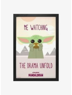 Coupon ✔️ Star Wars The Mandalorian ⌚ Watching the Drama Framed Wood Wall Art 😀