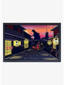 Deals 🧨 Godzilla Kimono Framed Wood Wall Art 🎁
