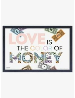 Coupon 🌟 Monopoly Love is the Color of Money Framed Wood Wall Art 🔥