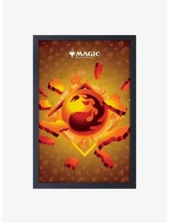 Coupon 😉 Magic The Gathering Fire Framed Wood Wall Art ✔️